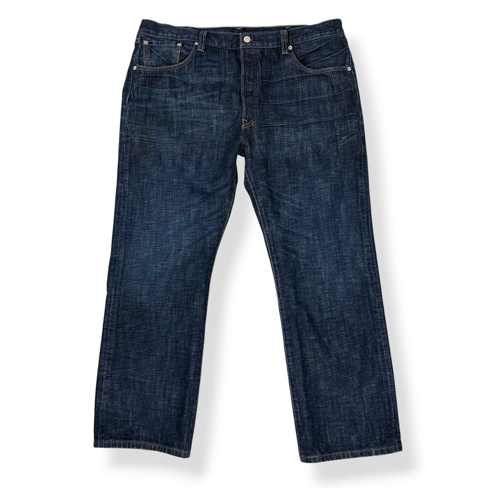 Levis Jeans Men 40x30 (ACTUAL 40x29) Blue 501 Straight Button Fly Cotton Dark